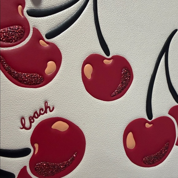 Coach Penn Small Cherry Print Leather Shoulder Bag NWT - Picture 4 of 8